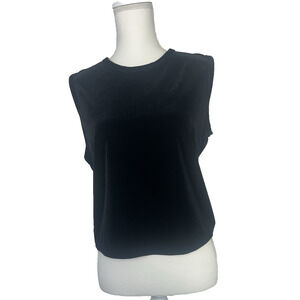 Vintage My Michelle Black Velvet Sleeveless Top Sz M 90 Whimsygoth Goth Festival